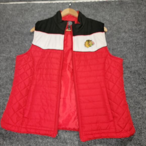NHL Other - Chicago Blackhawks NHL Red Quilted Puffer Vest Mens XL Carl Banks